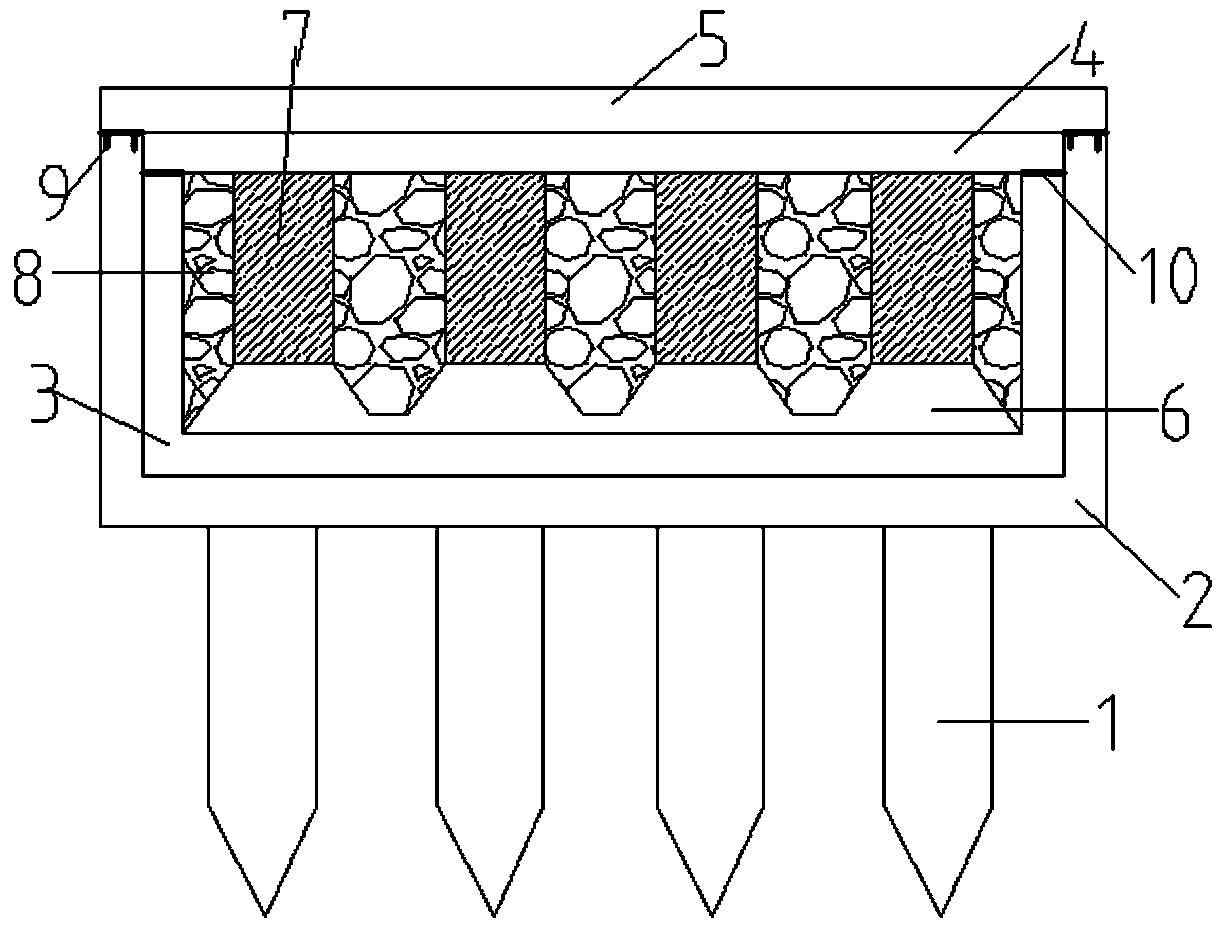 Anti-settlement device for foundation of additionally-mounted elevator and construction method thereof