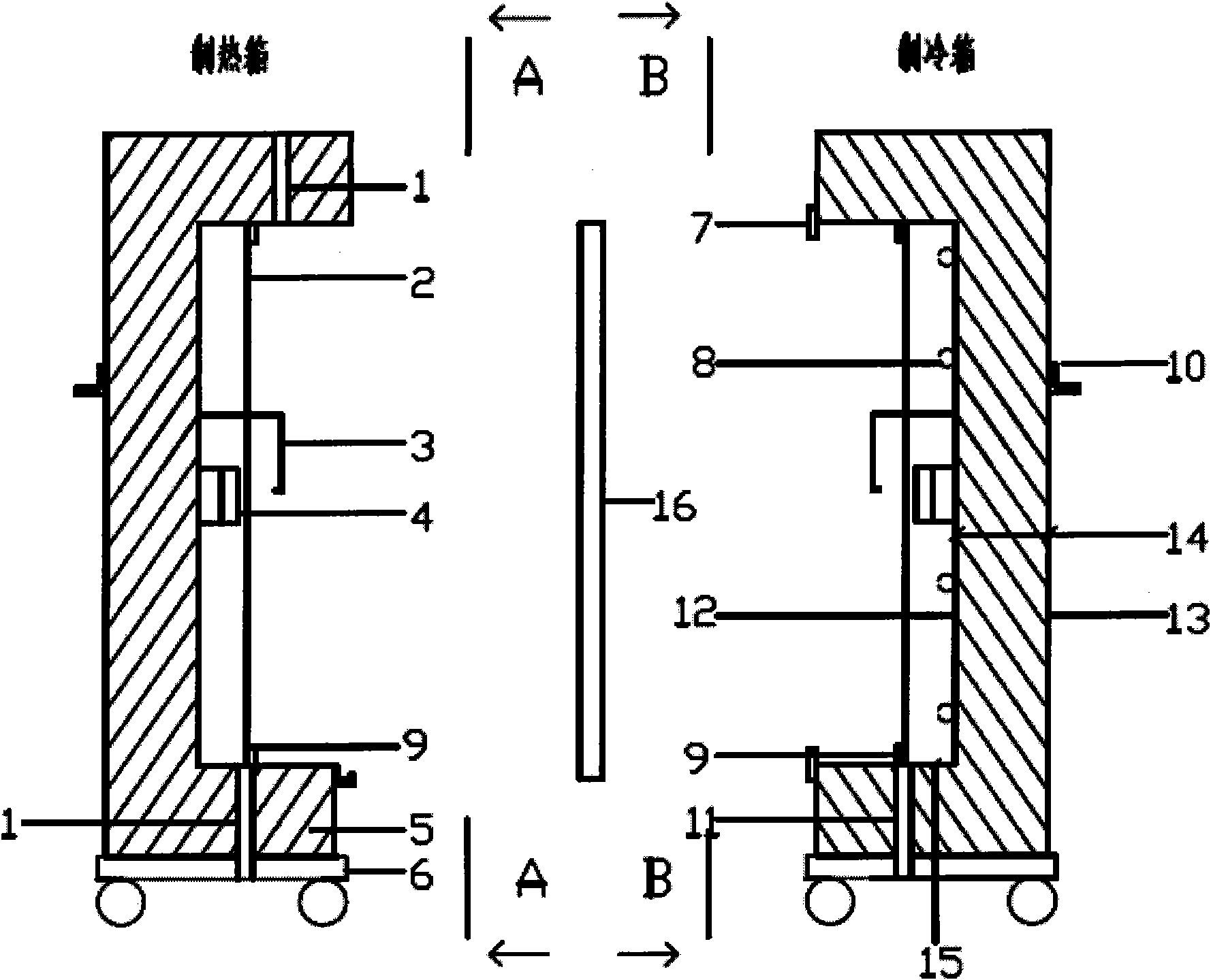 Temperature control device for use in civil engineering temperature stress measurement