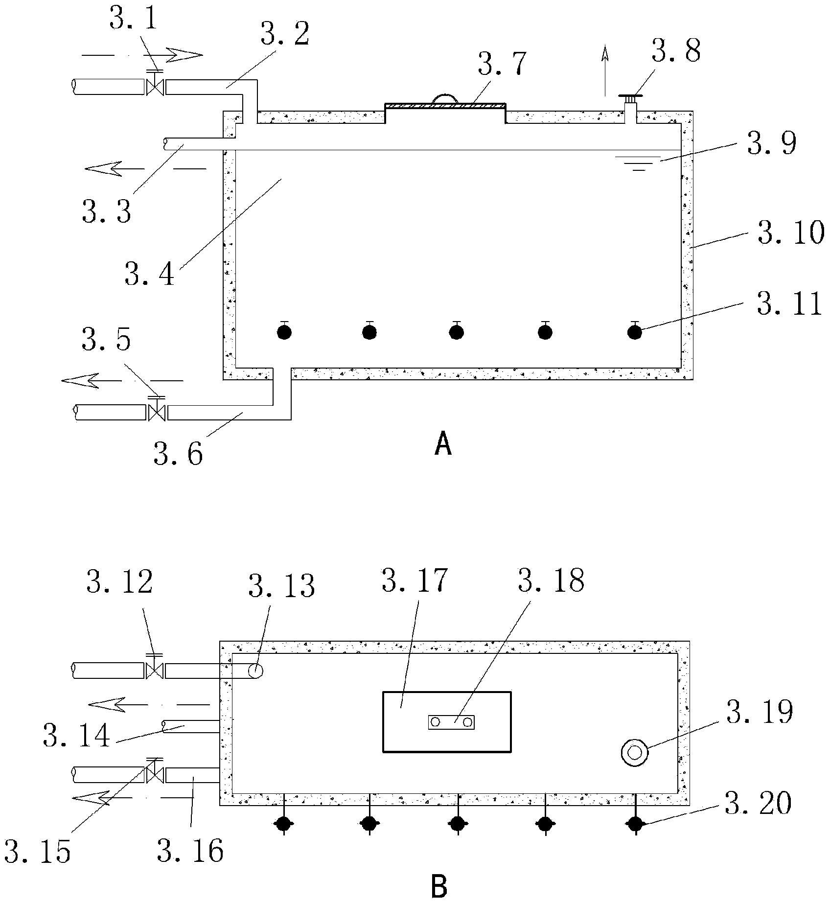 Method for performing surface slow-rate infiltration land treatment on rural domestic wastewater