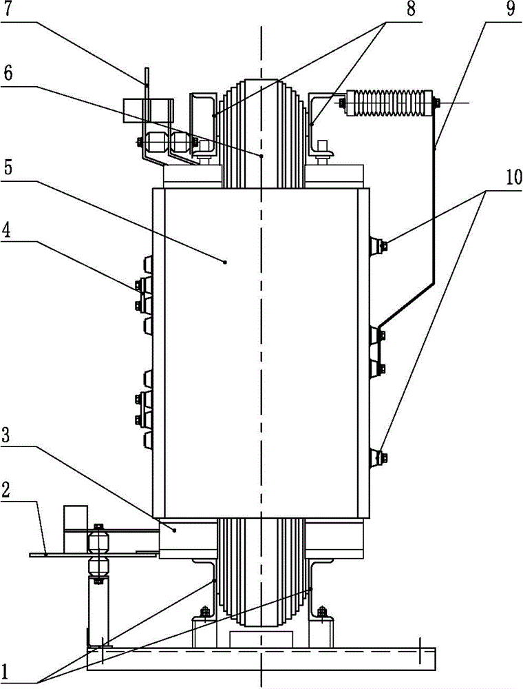 Double-split epoxy resin insulation dry type boosting transformer for wind power and photovoltaic power generation