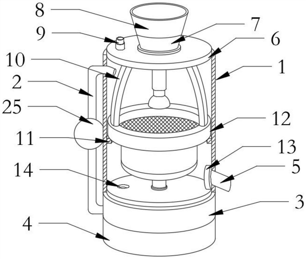 Novel automatic cleaning backflow mechanism for polyferric sulfate research and development and working method