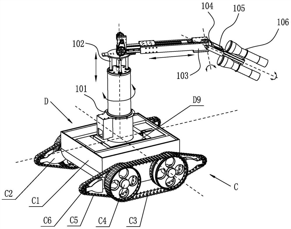 Outdoor environment disinfection robot based on two-degree-of-freedom balance holder