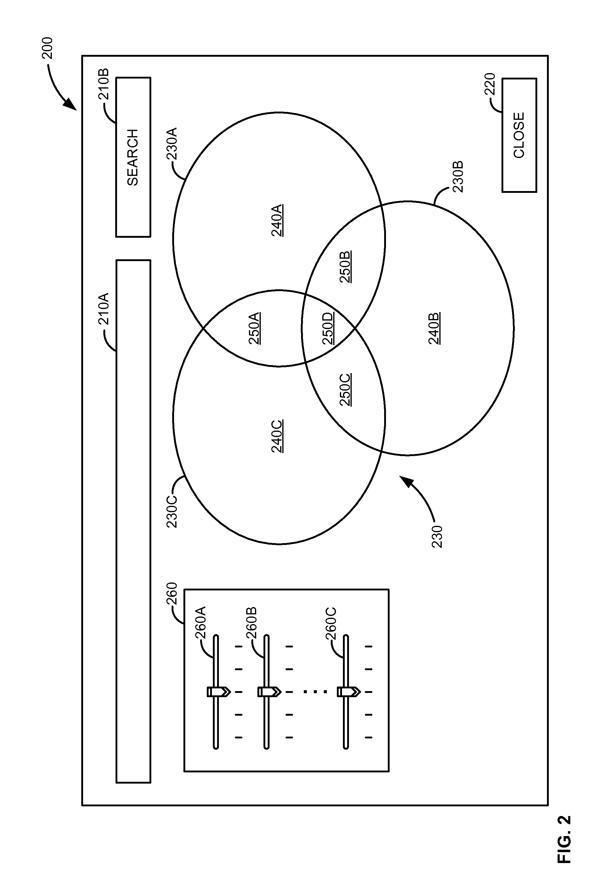 Dynamic visualization of search results on a graphical user interface