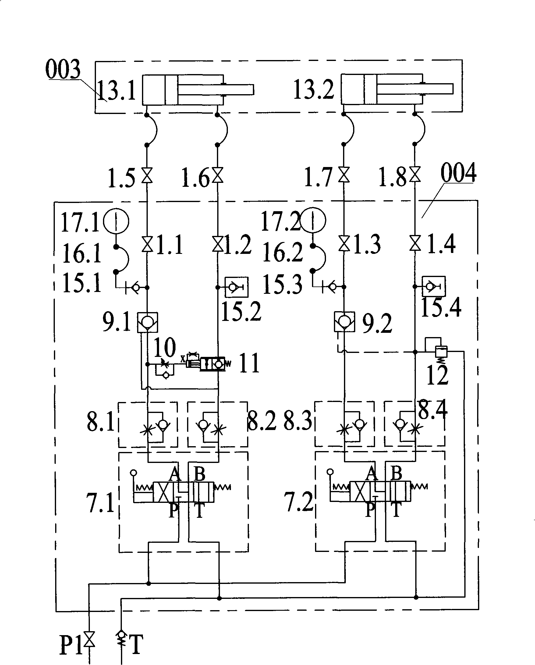 Hydraulic system of blast furnace gun