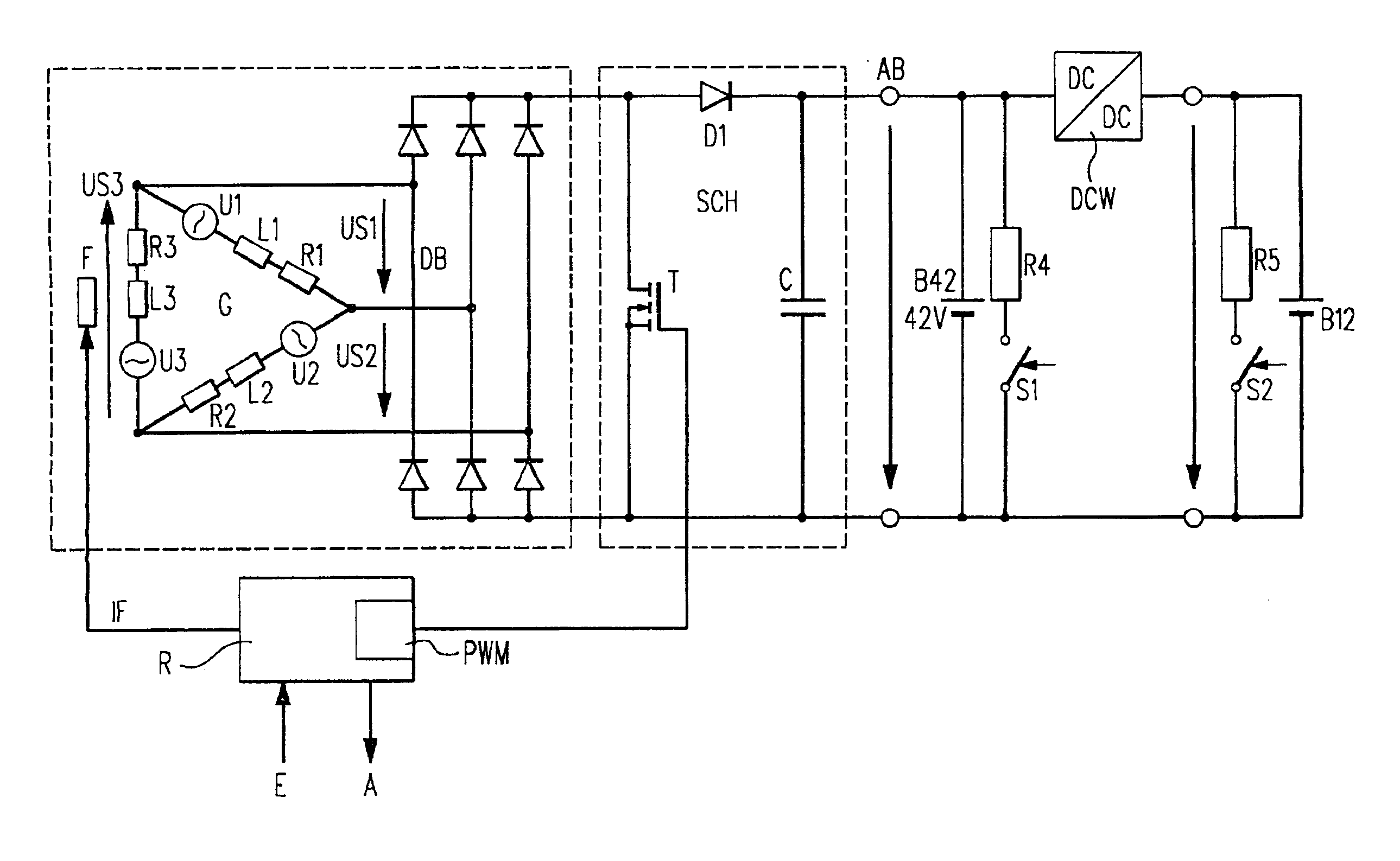 Device and method for controlling a generator