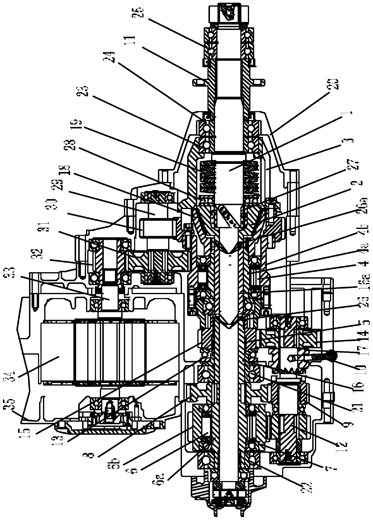 Mechanical double-overrunning clutch main shaft outputting adaptive automatic transmission high speed motor wheel chair hub