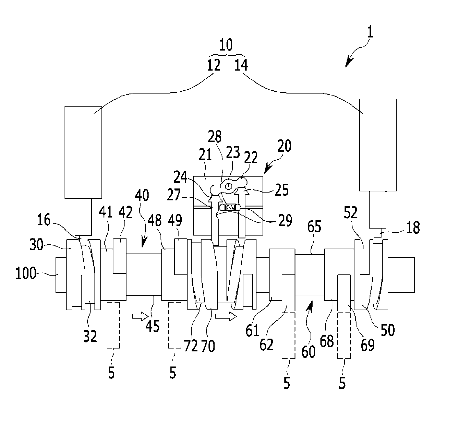 Multiple variable valve lift apparatus