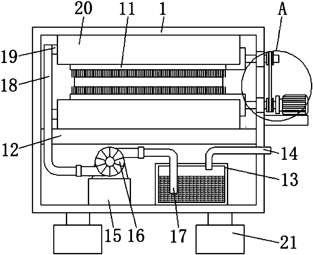 Textile fabric dust removal device