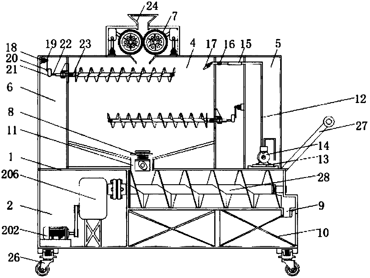 Material mixing and proportioning device for civil engineering