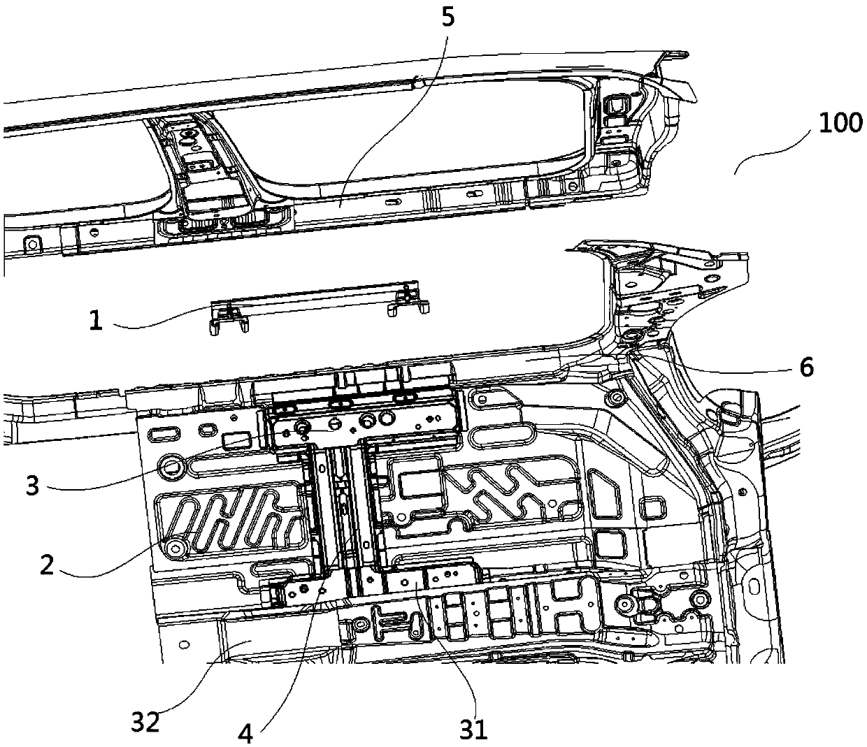 Vehicle body assembly, vehicle provided with vehicle body assembly as well as doorsill beam reinforcing assembly of vehicle body assembly