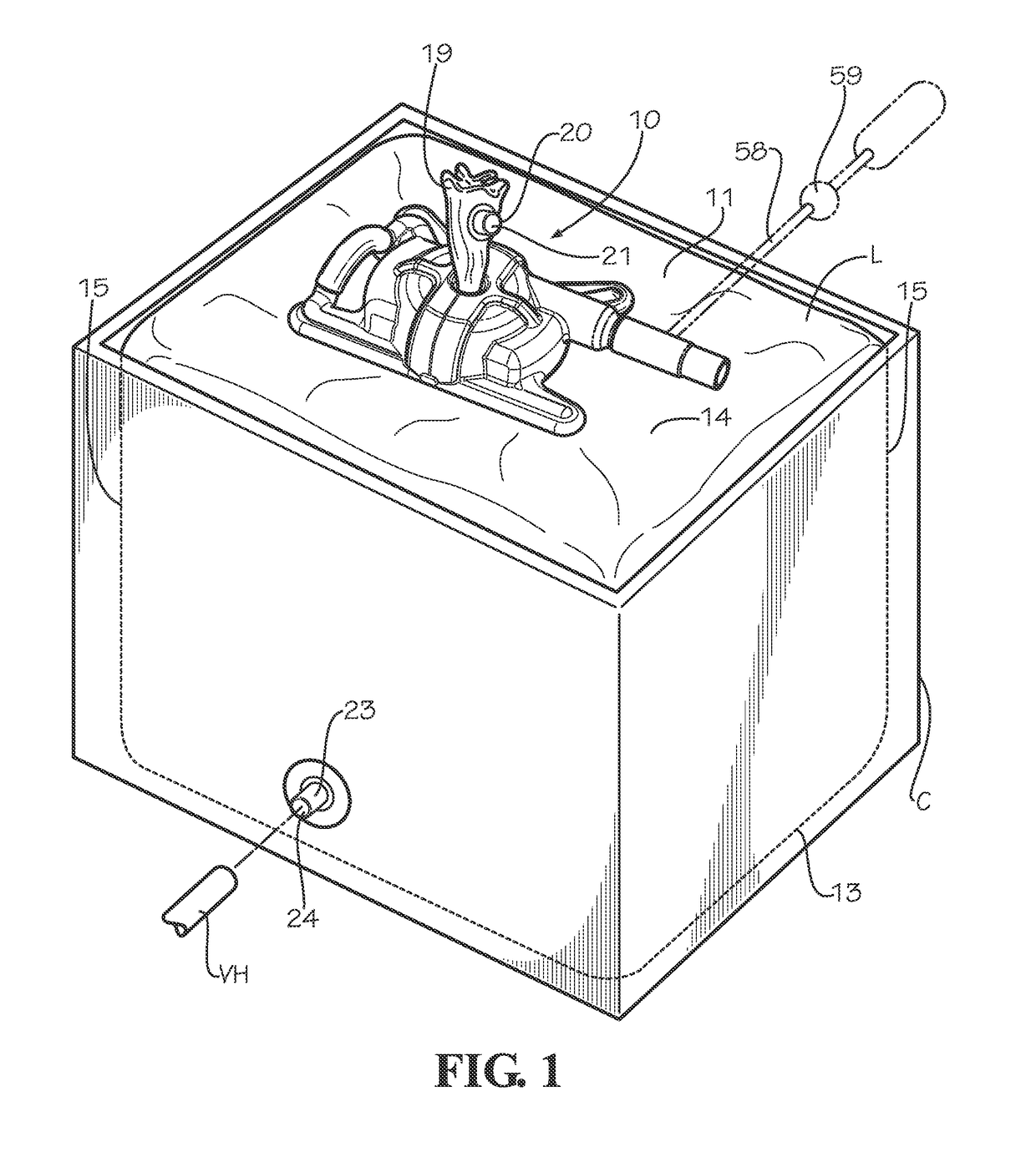 Flexible container liner wringing device