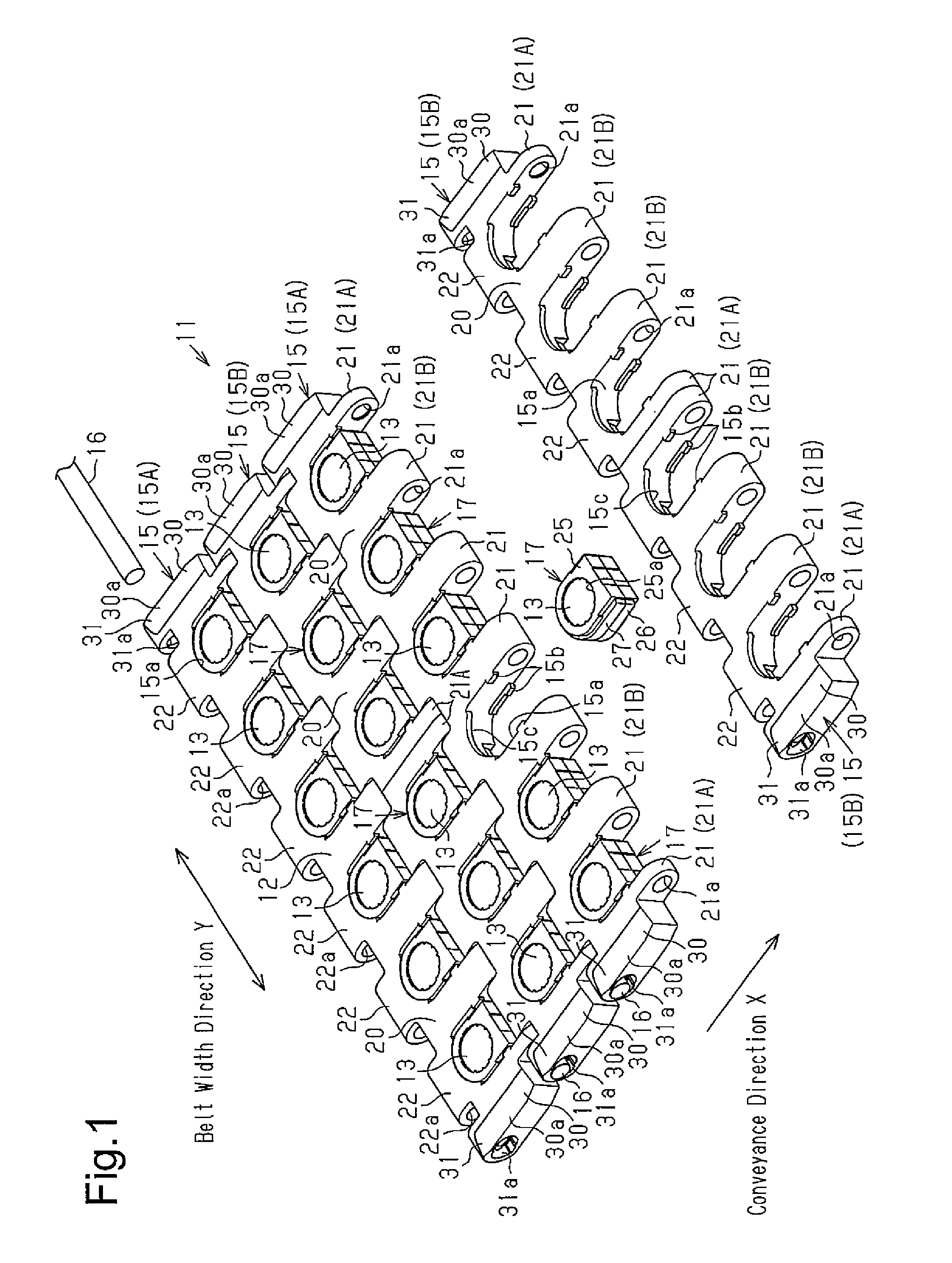 Conveyor belt and belt constituent members