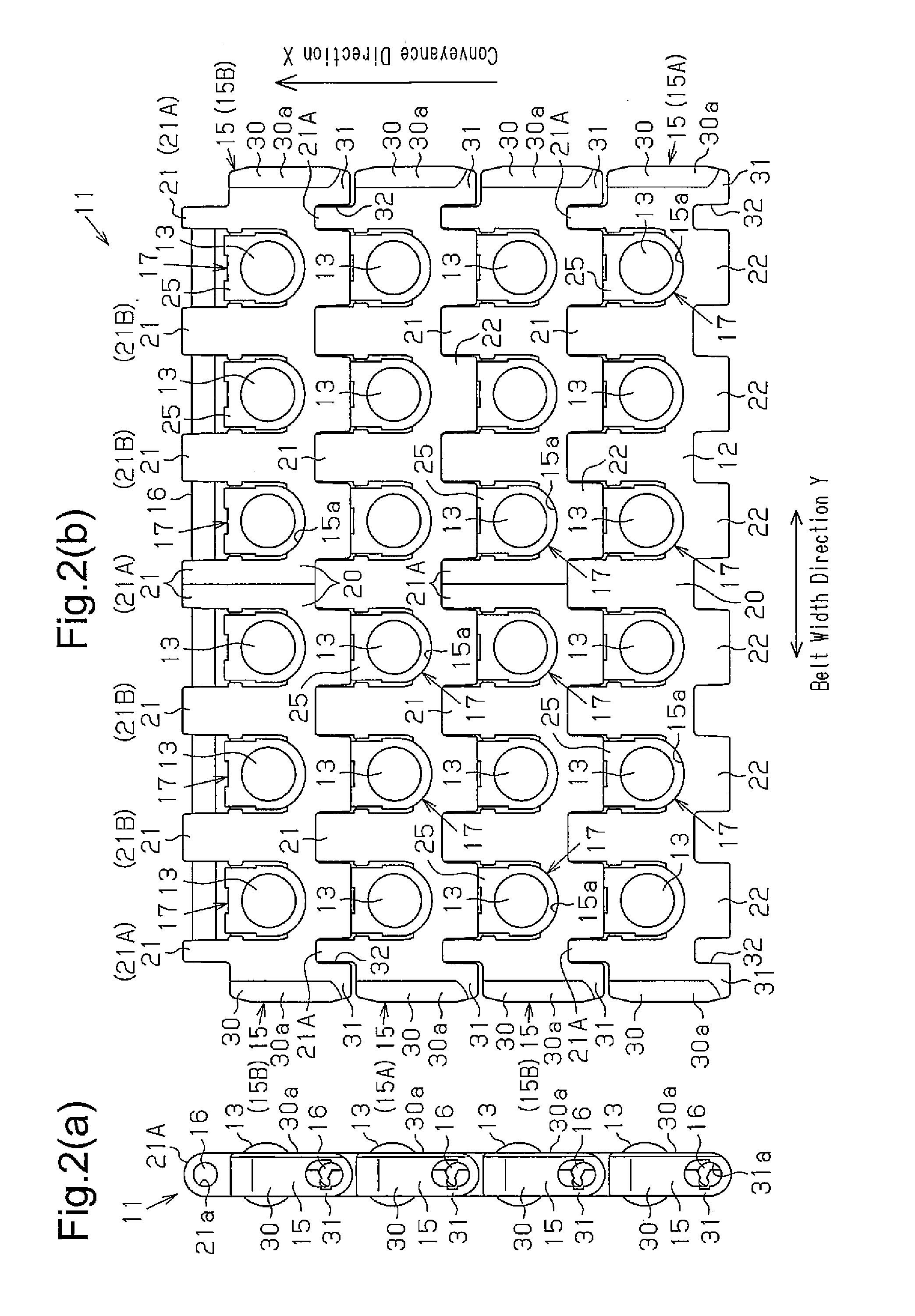 Conveyor belt and belt constituent members