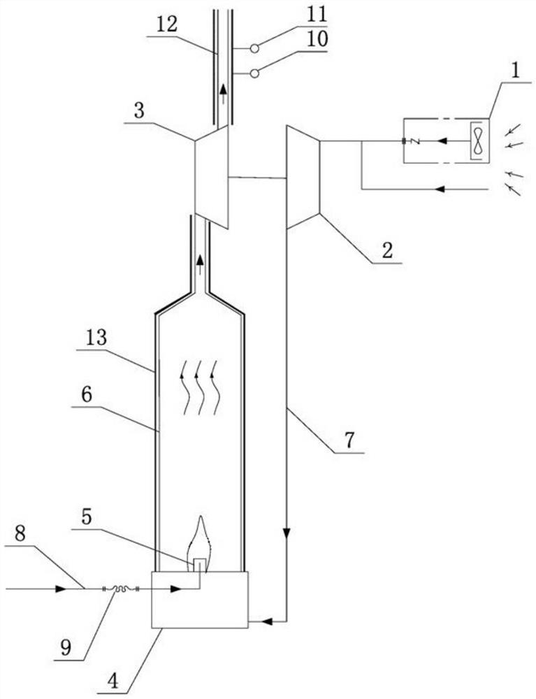 Air pressure boost system used for natural gas incineration tower of LNG ship