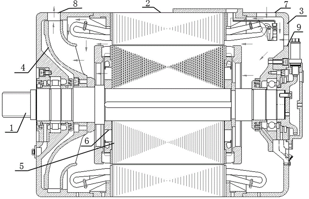 Self-ventilation motor highly efficient in cooling and heat dissipation