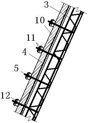 Construction method and template structure of ultra-thin steel truss inclined wall