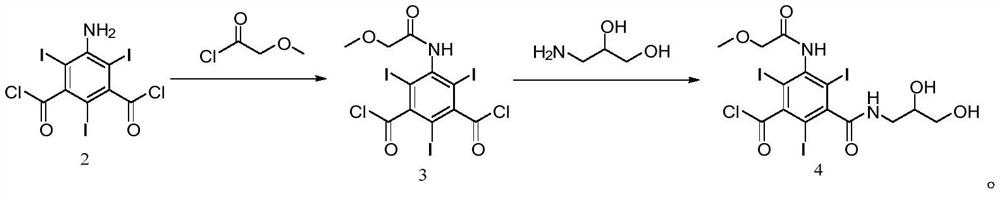 Preparation method of iopromide intermediate