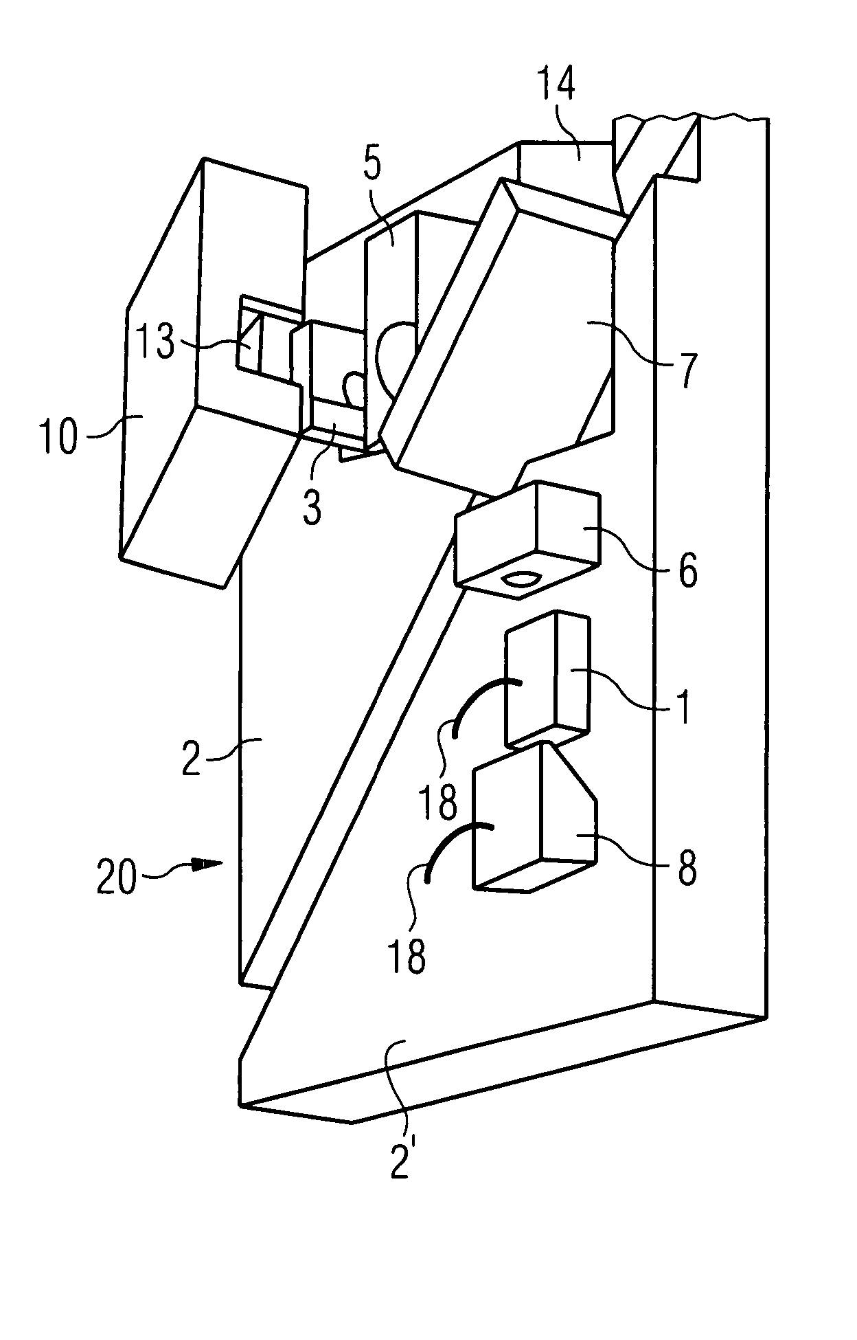 Bidirectional electro-optical device for coupling light-signals into and out of a waveguide