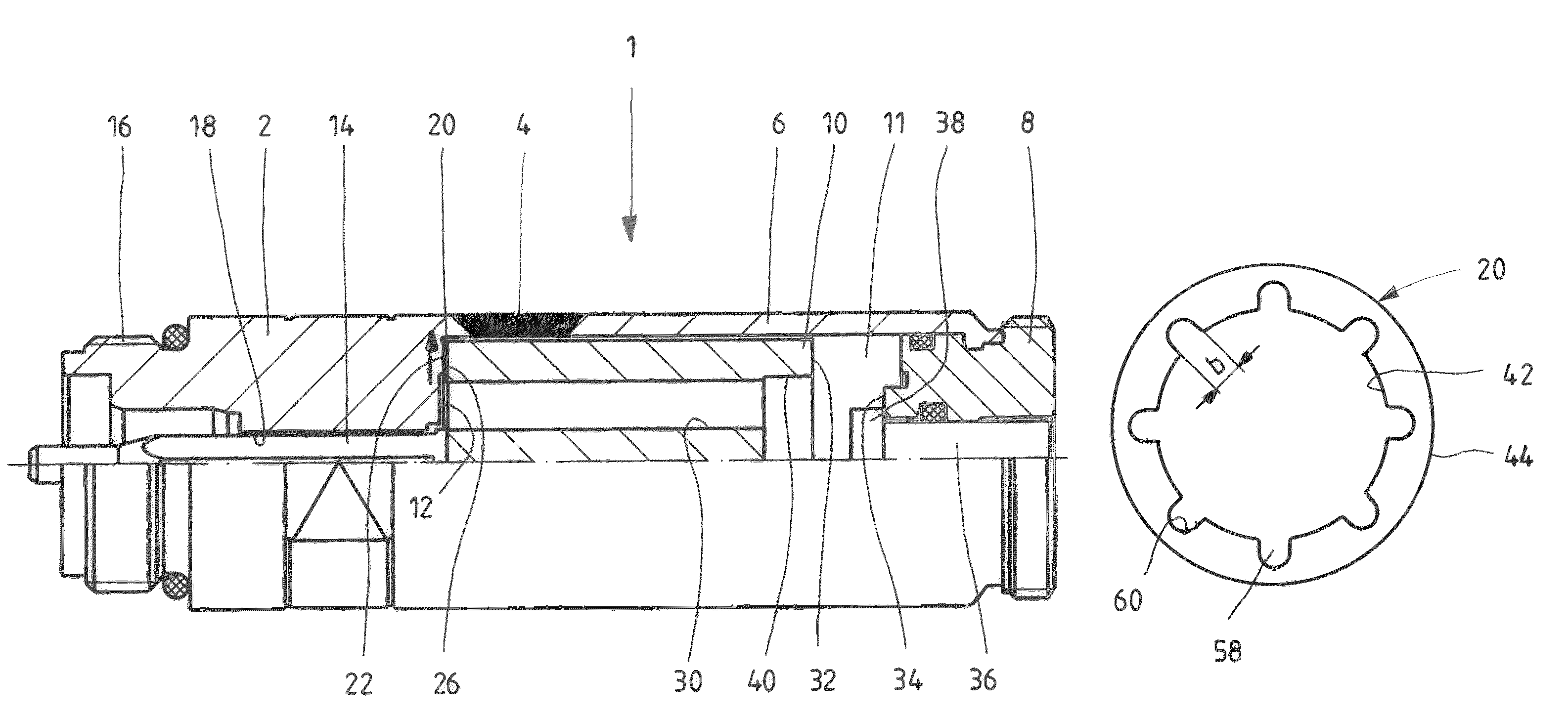 Actuating solenoid and non-stick disk