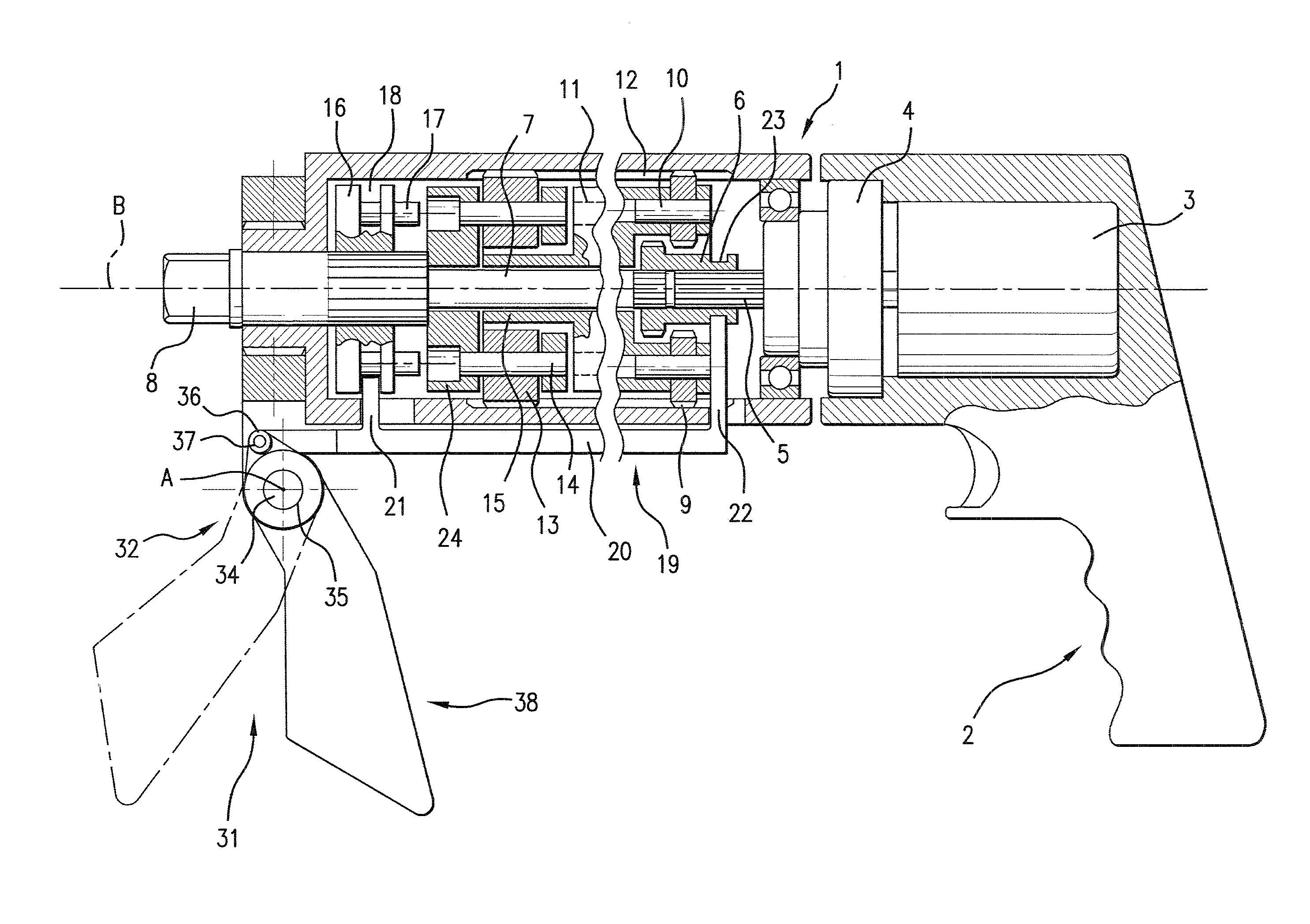 Reaction arm for power-driven torque intensifier