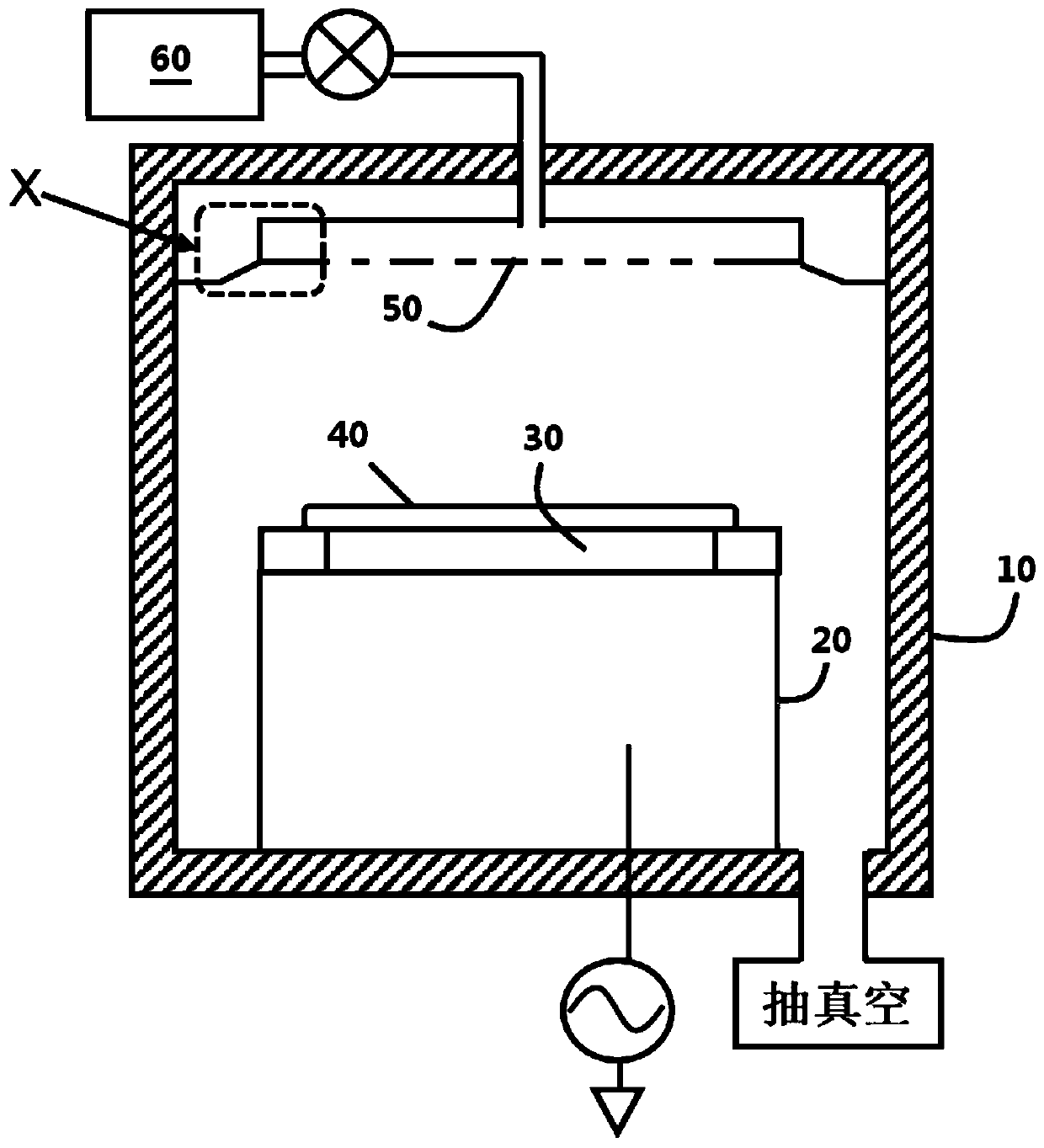 Grounding connection structure of gas spray header in plasma processing device