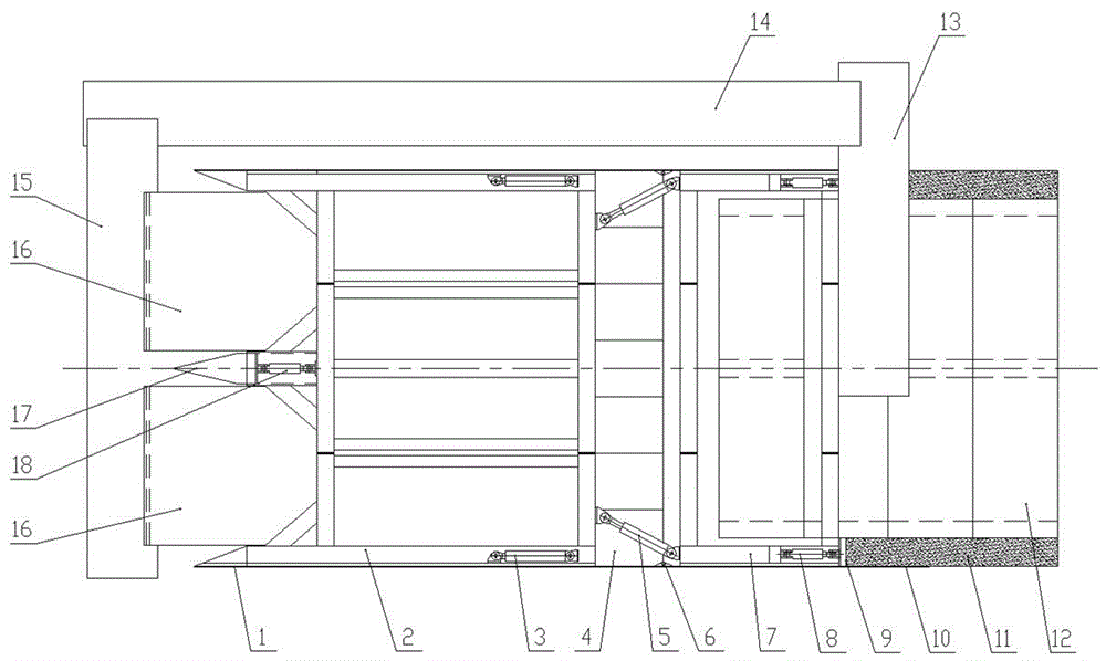 Full section tunneling self-propelled type U-shaped shield tunneling machine