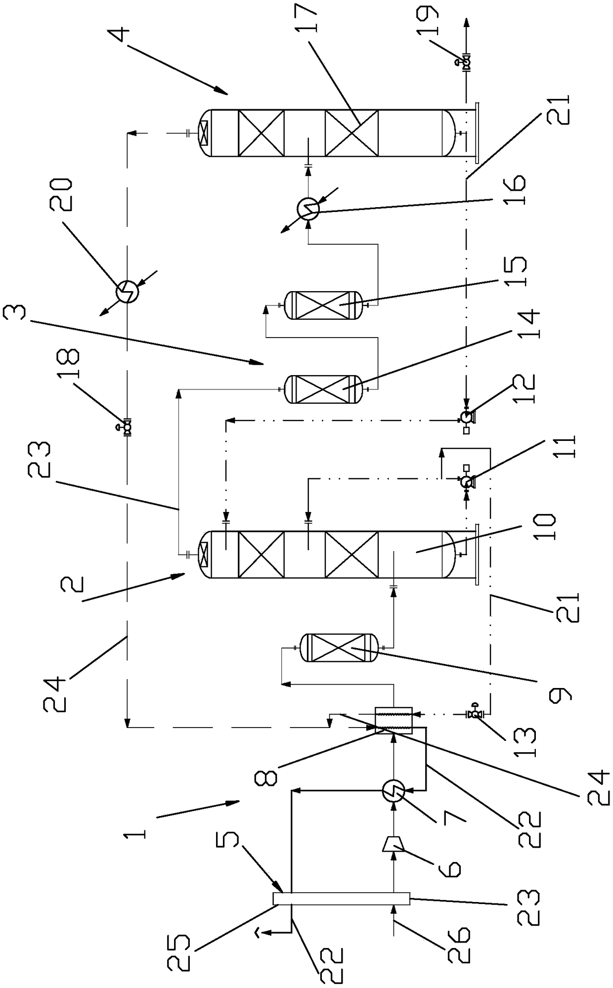 Preparation device and technology for producing high-quality liquid carbon dioxide