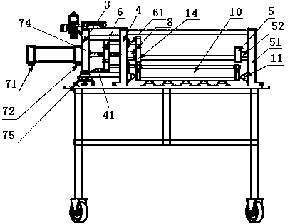 A battery module pressing device and its stand