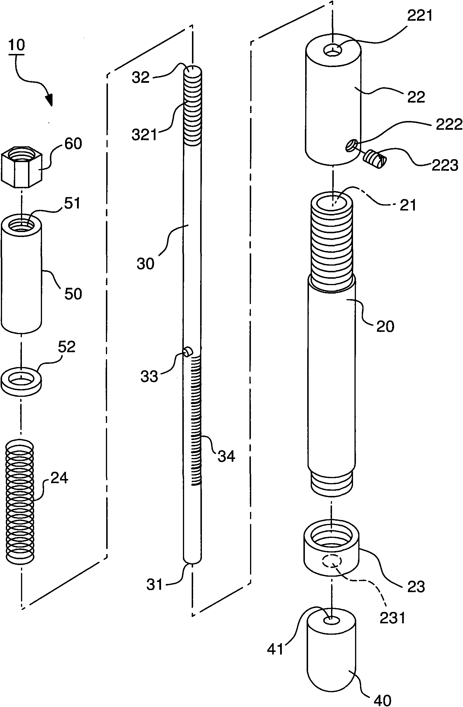 Adjustable pressing test bar