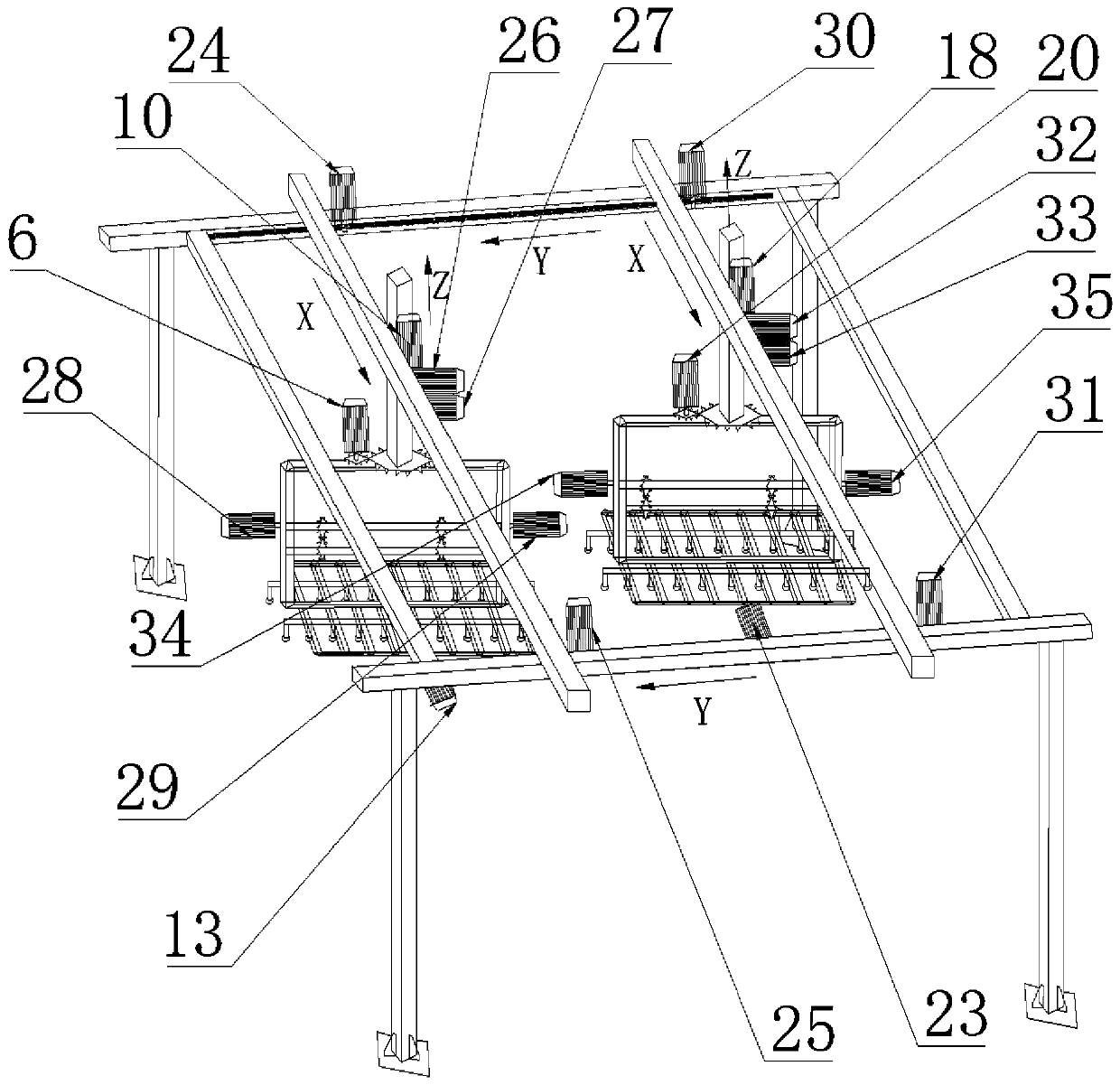 Electronic cam-based CAM variable assignment method and truss double manipulator