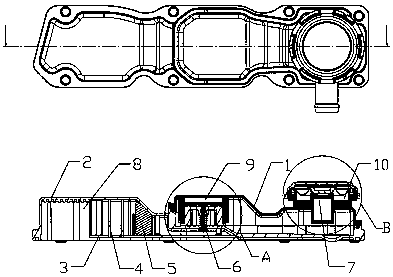 Pressure self-adjustment crankcase ventilation valve with composite filter structure