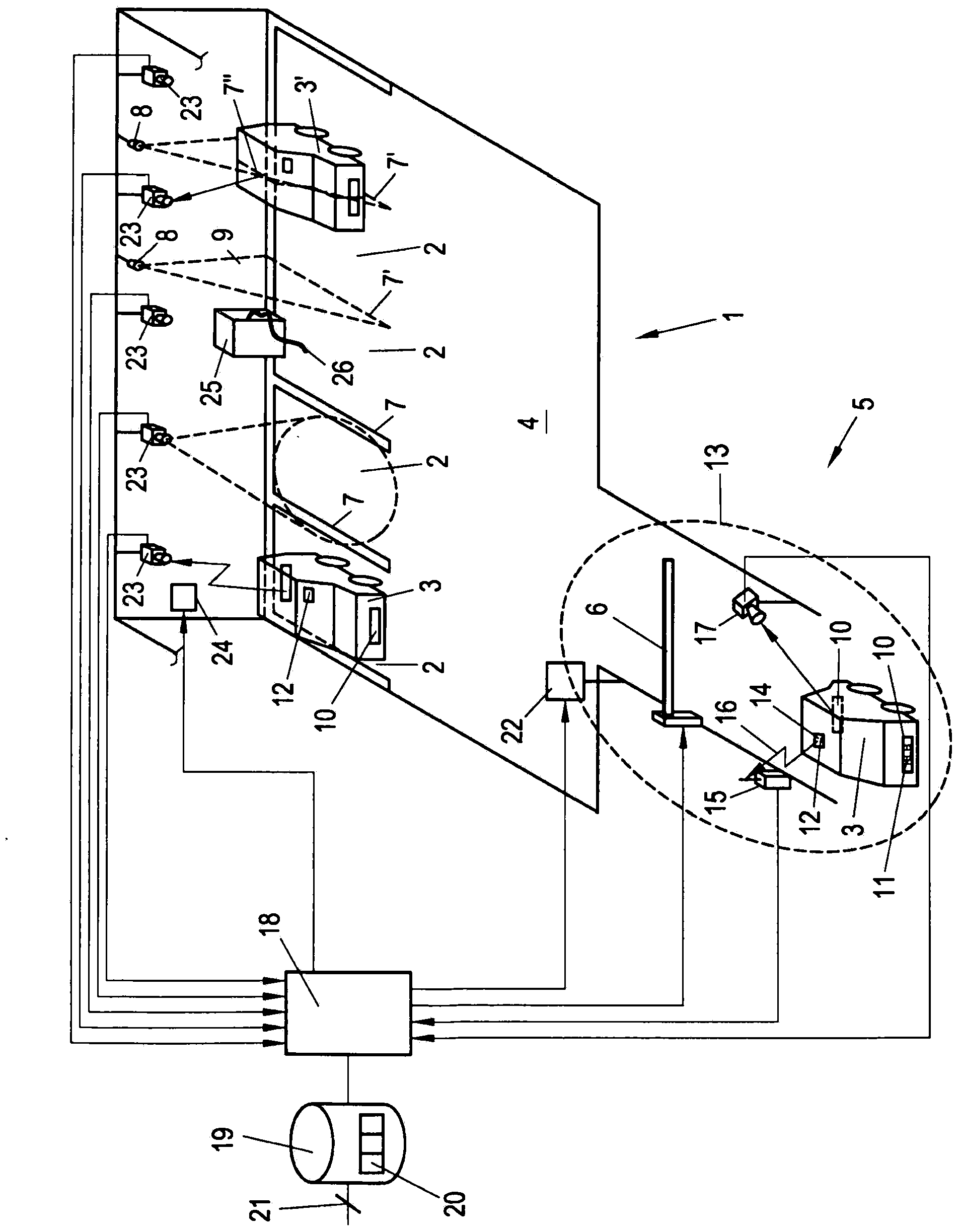 Device for monitoring a vehicle parking place