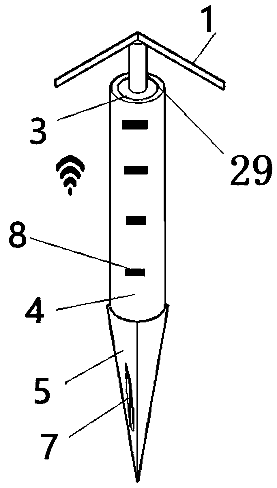 Intelligent 5G boundary post capable of bidirectionally tensioning with ecological protection and method