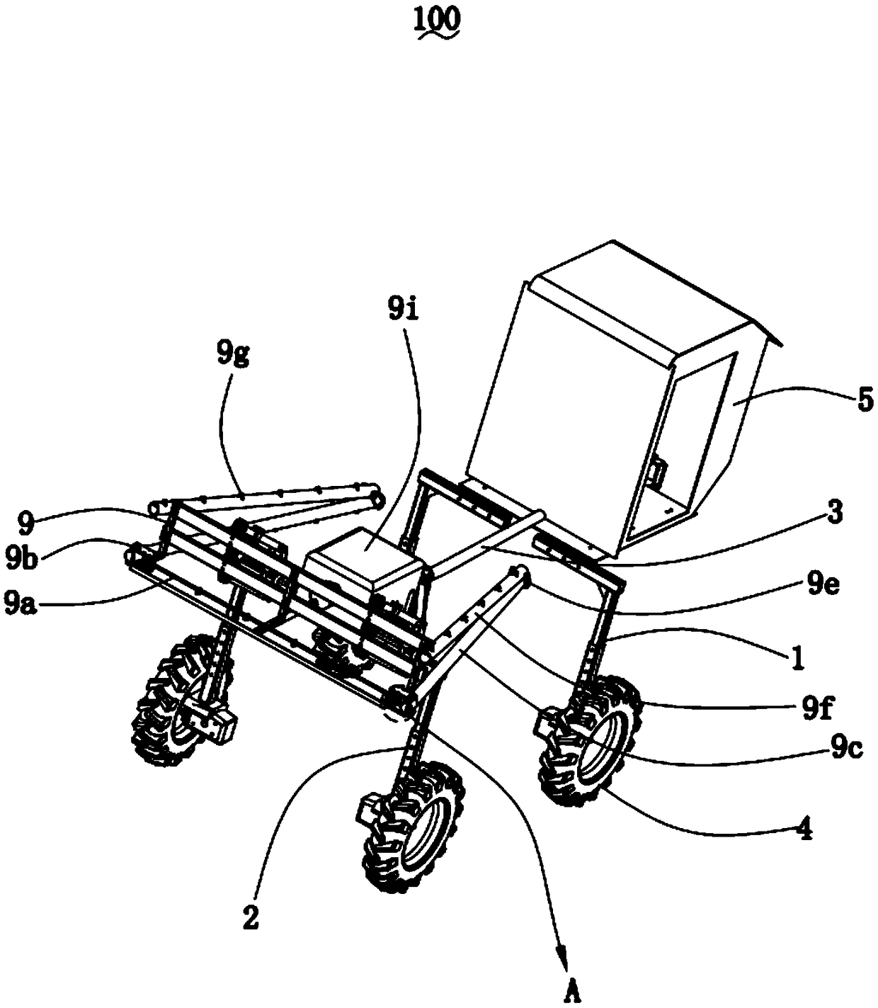 Pesticide spraying vehicle