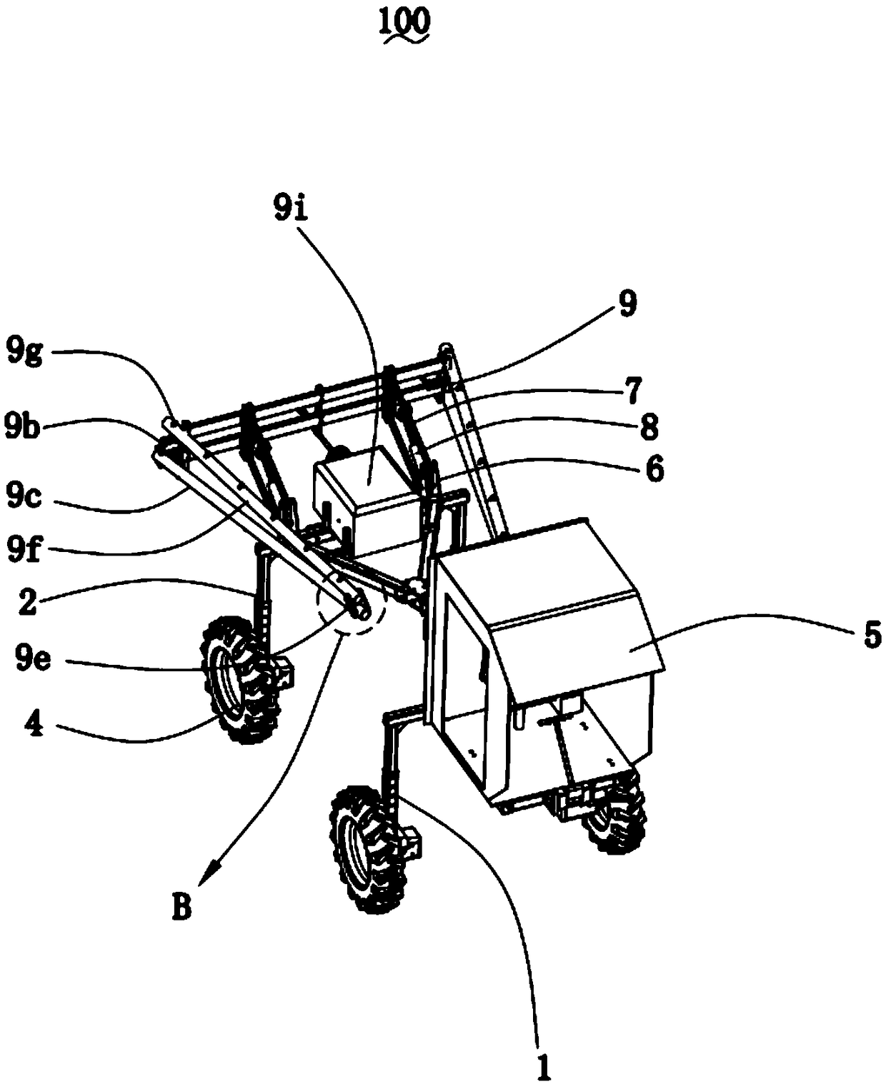 Pesticide spraying vehicle