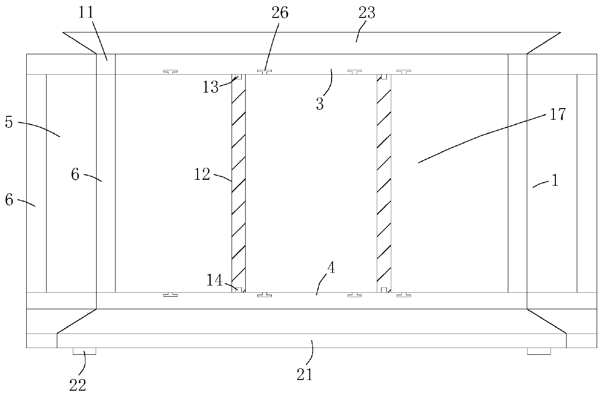 Storage rack with four-beam eight-column mortise and tenon joint structure