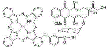 Zinc(II) carboxyl phthalocyanine and adriamycin conjugate and preparation and application thereof