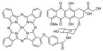 Zinc(II) carboxyl phthalocyanine and adriamycin conjugate and preparation and application thereof