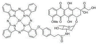 Zinc(II) carboxyl phthalocyanine and adriamycin conjugate and preparation and application thereof