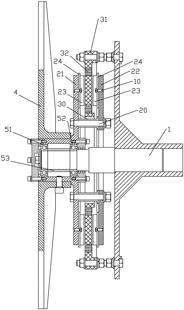 Magnetic steel disk structure for wind power generation system under extreme conditions