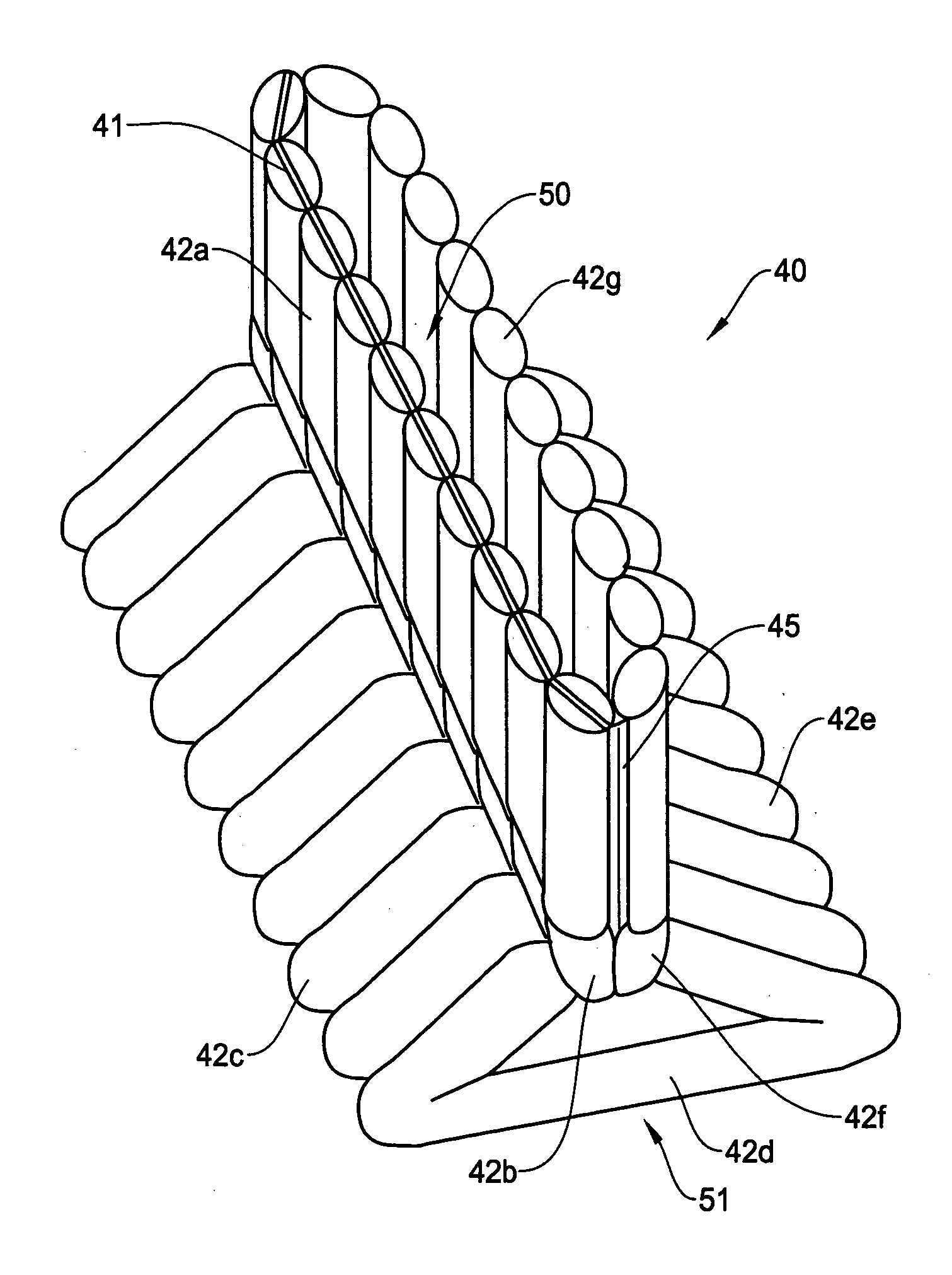 Structure of air-packing device having improved shock absorbing capability