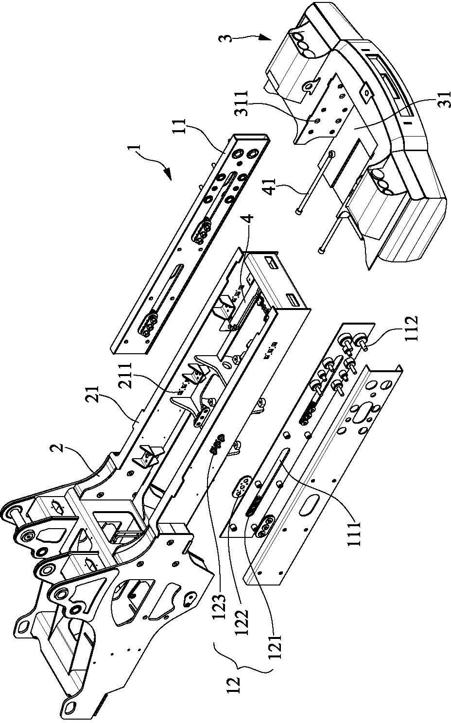 Balance sliding device of block material loader