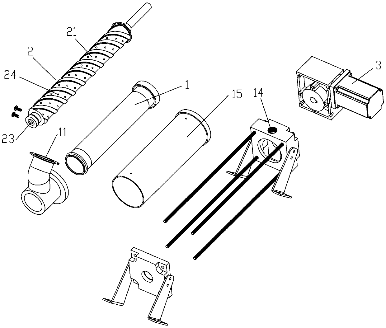 Excrement solid-liquid separation and drying integrated device