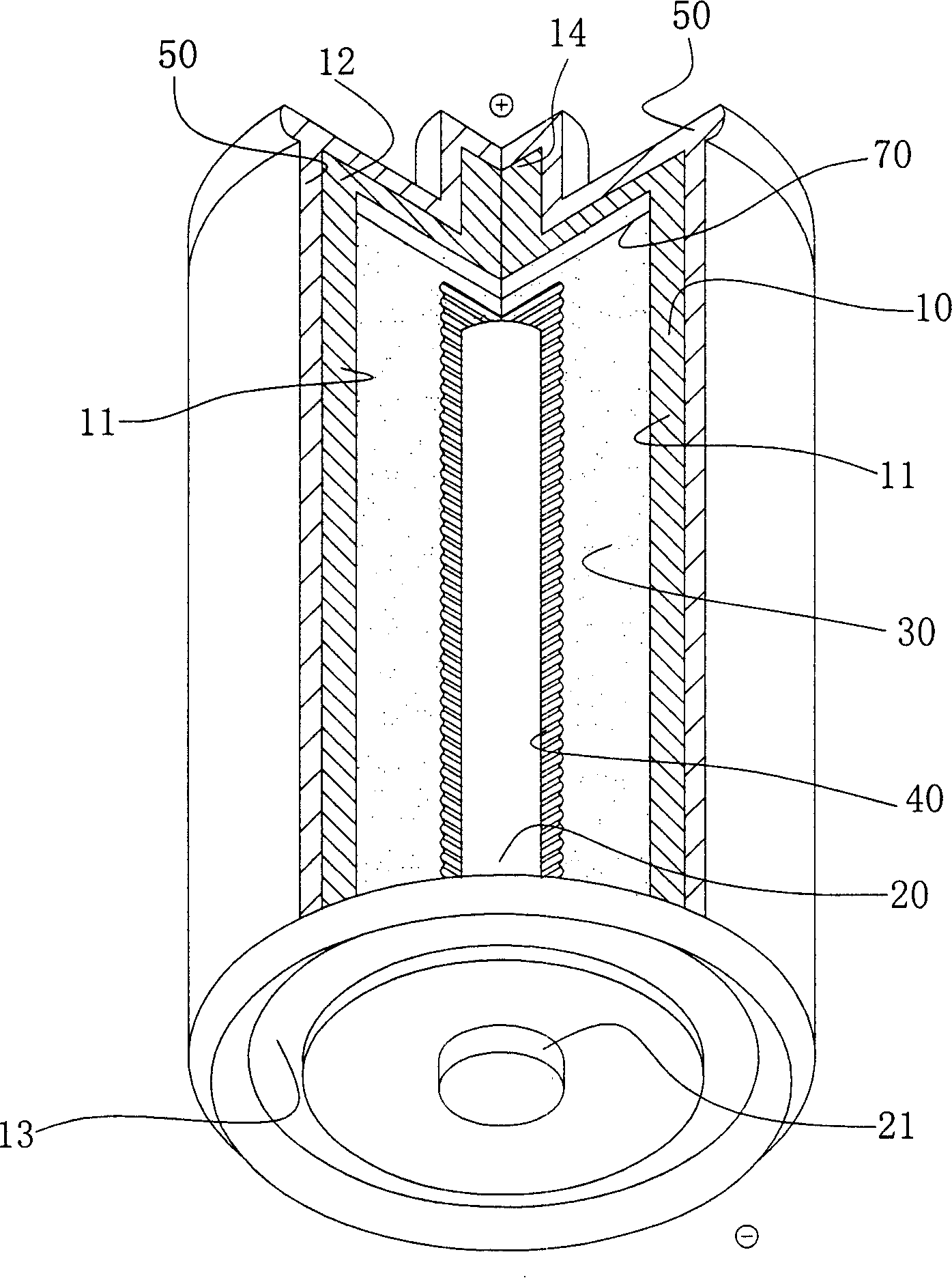 Carbon zinc battery with charging and discharging function