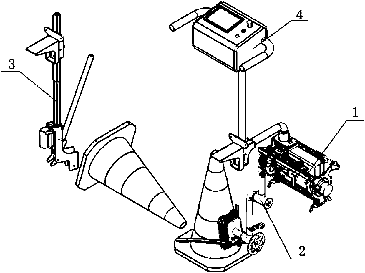 Traffic cone placing and recovery method