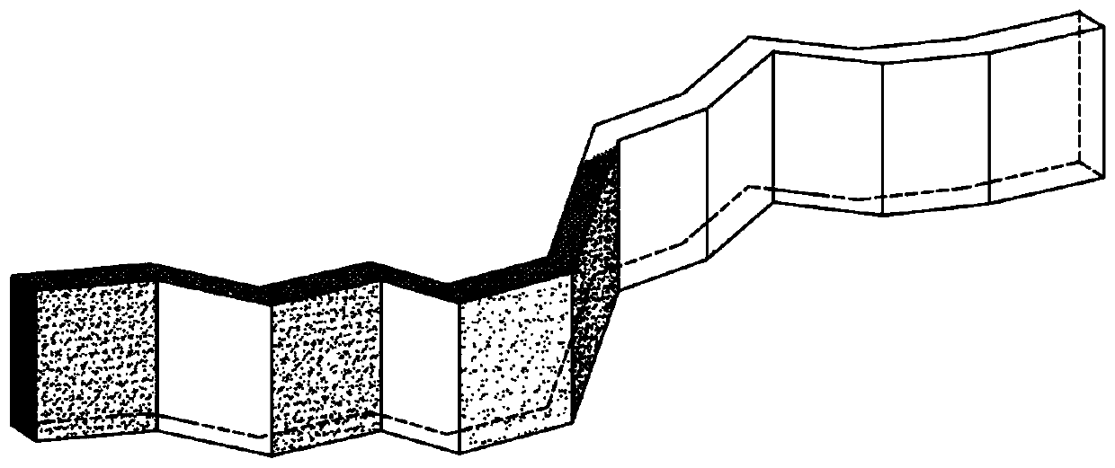 Manufacturing technology for natural zigzag simulated concrete expansion joint and ground structure comprising same