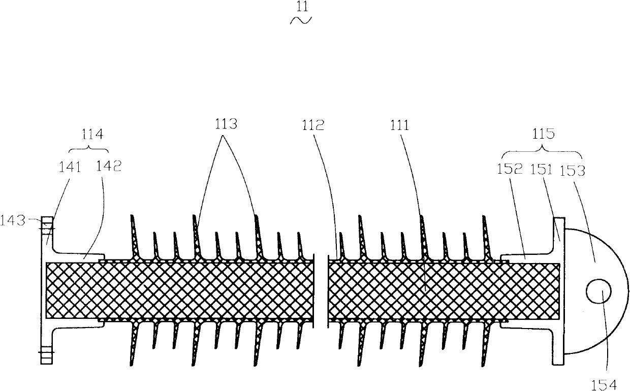 Composite insulating tower for power grid transmission line