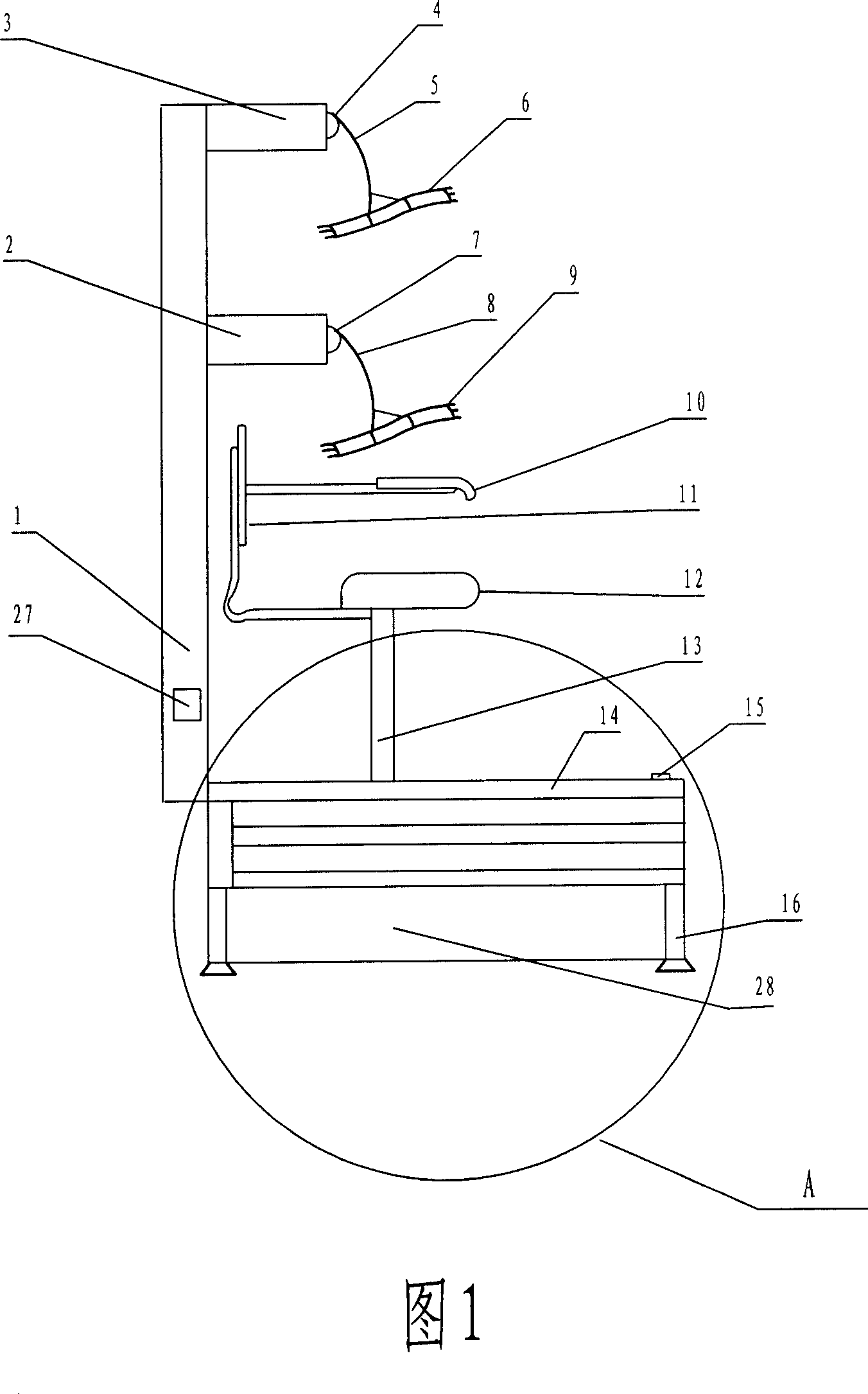 Protective supporting chair used for surgeon in operation