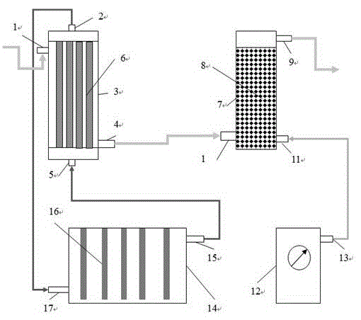 Advanced treatment device and method for aniline wastewater