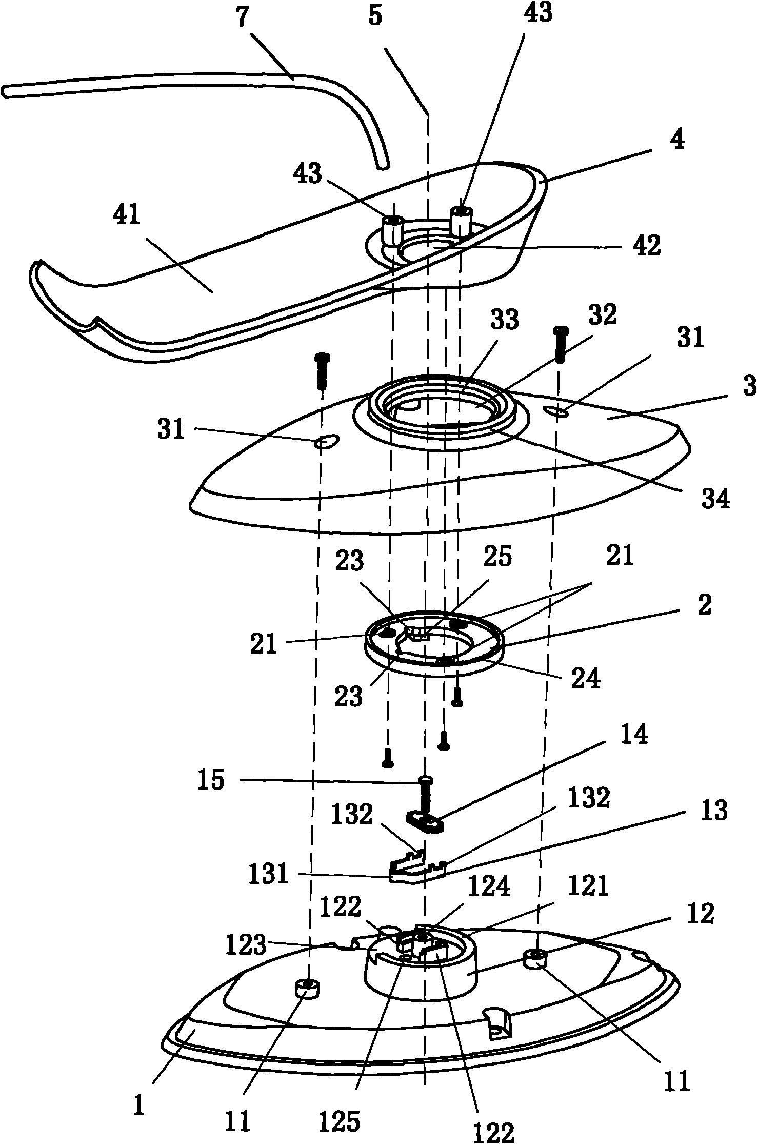 Rotatable electric iron and garment steamer with same